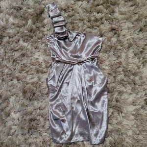 Silver formal cocktail dinner dress